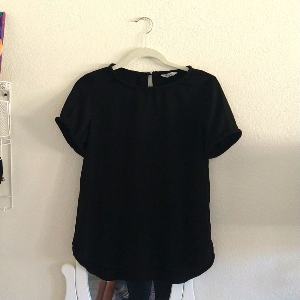 Naked Zebra Braided Detail Blouse Black size Small